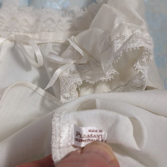 American Girl Doll Pleasant Co. Felicity Night Shift Gown White Lace Trim 1993 - Picture 6 of 8